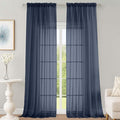 OWENIE Sheer Navy Blue Curtains 108 Inches Long by OWENIE