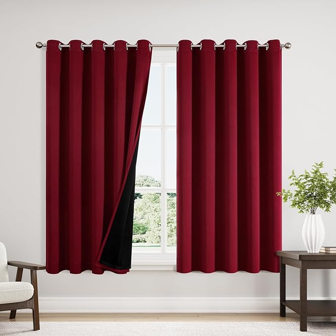 ChrisDowa 100% Blackout Curtains 63 inch Long by ChrisDowa