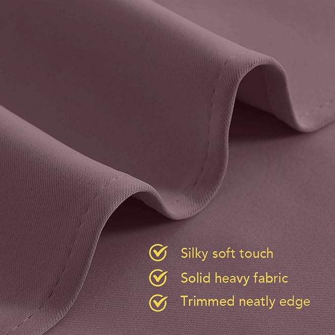 NICETOWN Blackout Curtains for Bedroom, Dry Rose, 34 W by 80 L, Thermal - Image 5