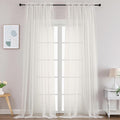Gwine Ivory Sheer Curtains 120 Inches Long 2 Panels Set, Extra Long Sheer Ivory by Gwine