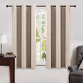 MIULEE Linen Texture Curtains Soild 100% Blackout Thermal Insulated Natural by MIULEE