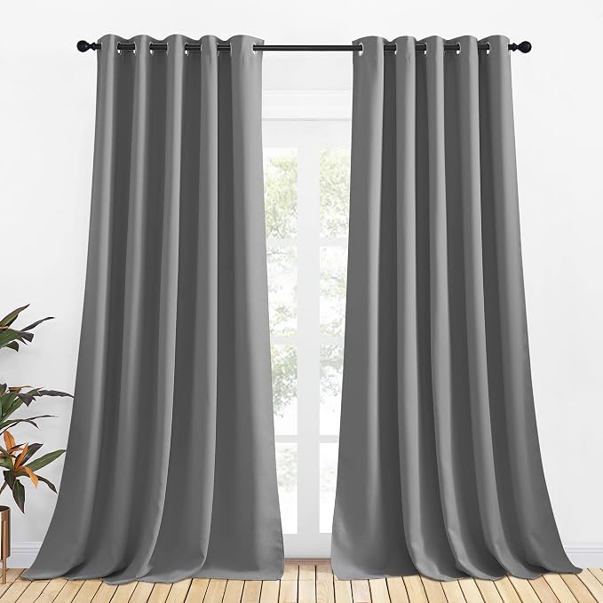 NICETOWN Silver Grey Blackout Curtain Panels by NICETOWN