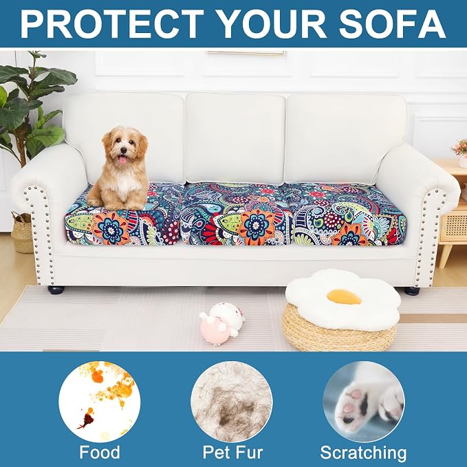 Smiry Printed Couch Cushion Covers, Stretch Soft Couch Covers - Image 7