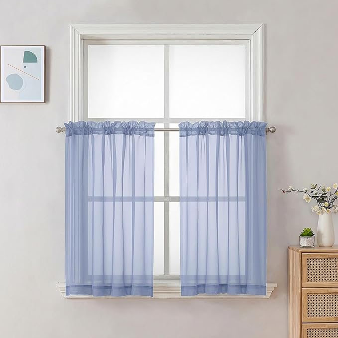 Chyhomenyc Sheer Curtains 36 inch Length 2 Panels Set by Chyhomenyc