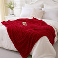 Red Fleece Throw Blanket 108”×90” by linecooo