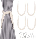 NICEEC 4 Pack Natural Cotton Rope Curtain Tiebacks Elegant Boho Style by NICEEC