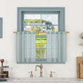 LAMIT Window Linen Curtains 24 Inch Length, Semi Sheer Light Filtering Window by LAMIT
