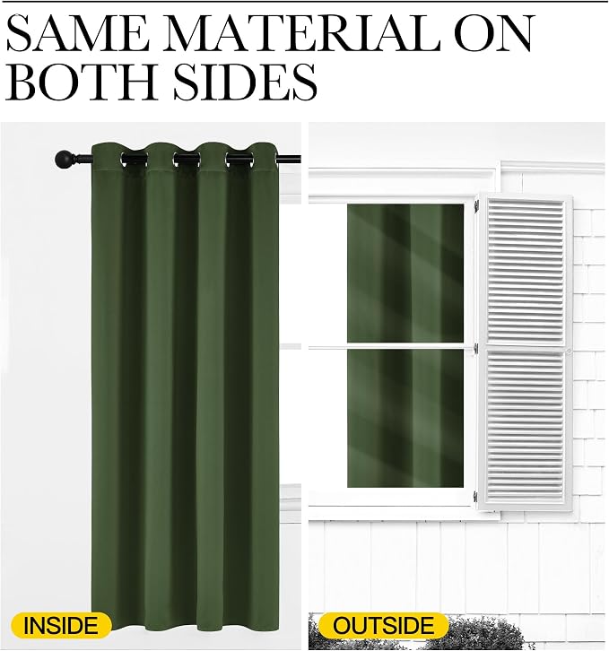 NICETOWN Room Darkening Dark Green Curtains - Image 6