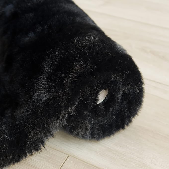 ORINOVA Black Rabbit Shaggy Fur Rug - Image 9