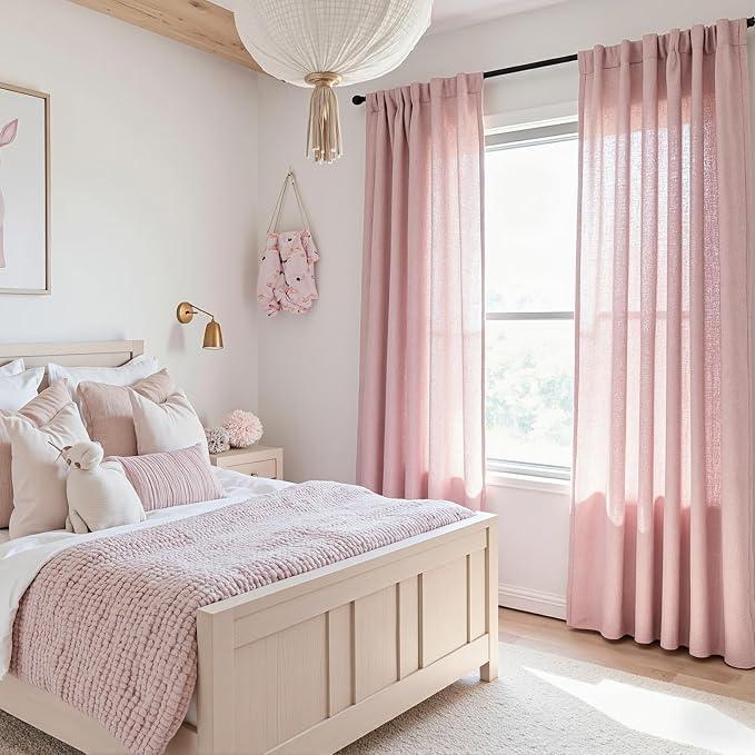 MYSKY HOME Pink Curtains 72 Inch Length - Image 7