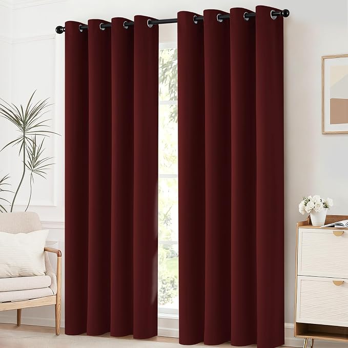 Yakamok Blackout Curtains for Bedroom, Thermal Insulated Blackout Window - Image 2