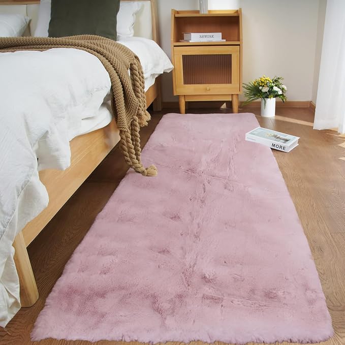 Ghouse Ultra Soft Faux Rabbit Fur Rug, Machine Washable Area Rugs by Ghouse