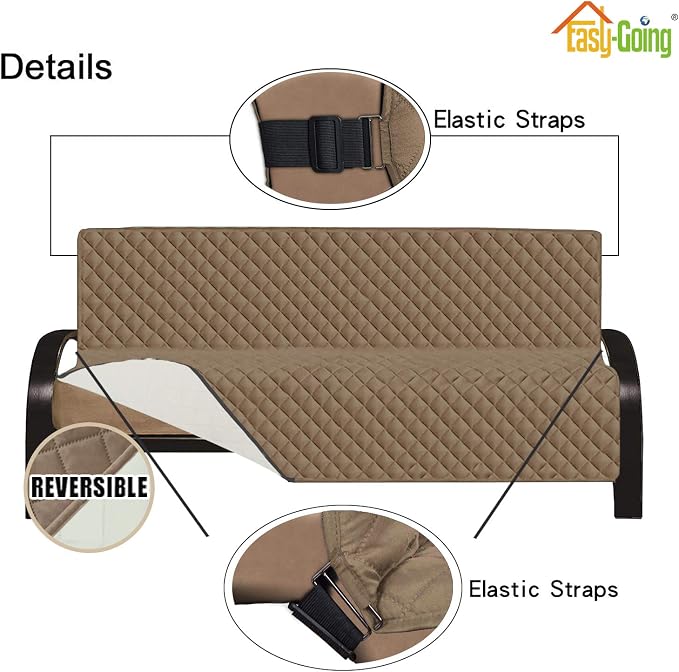Easy-Going Futon Sofa Slipcover Reversible Sofa Cover Armless Cover Furniture - Image 3
