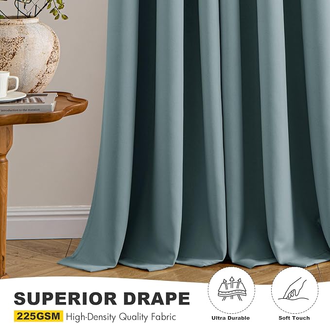 MIULEE Blackout Curtains for Bedroom 2 Panels 40 x 84 Inch Long Dusty Blue | - Image 5