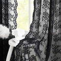 YJ YANJUN Vintage Lace Curtains 84 Inches Long-Victorian Floral Pattern Black by YJYANJUN