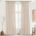 Pinch Pleated Linen Semi Sheer 105 Inch Extra Long Curtains by PleatedDrapes