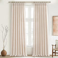 Unique Thick Natural Linen Pleat 86 Inch Curtains 2 Panels Set by PleatedDrapes