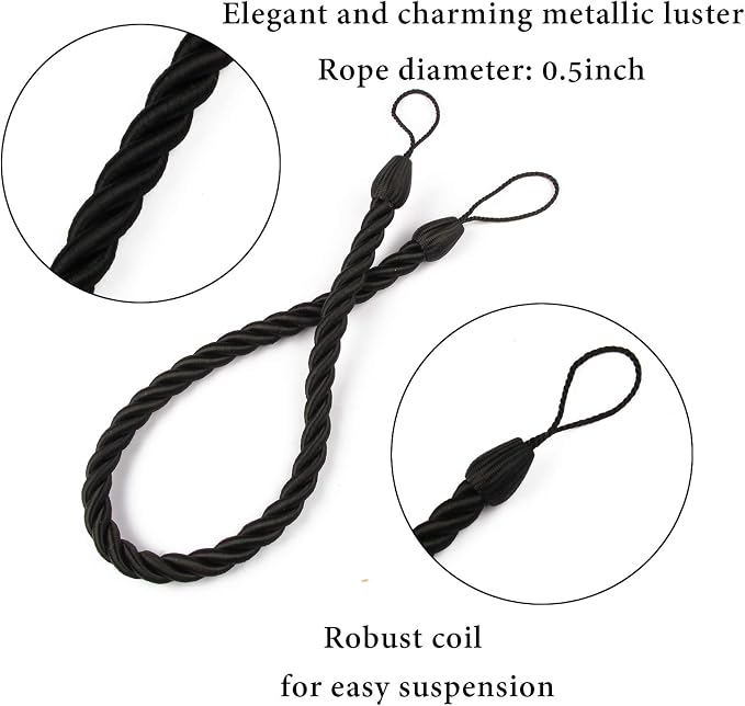 BEL AVENIR Curtain Tiebacks Ropes Tie-Backs, Handmade Curtain Holdbacks - Image 2