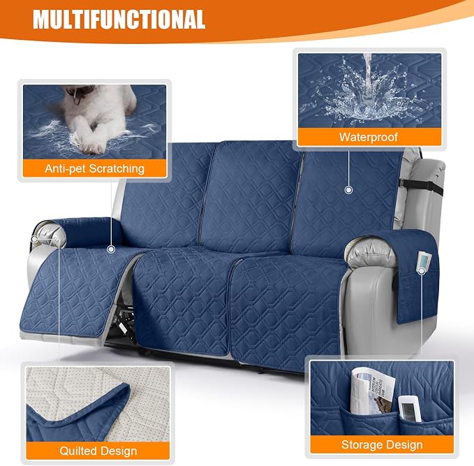 VANSOFY Waterproof Recliner Couch Covers, Sofa Covers 1-Piece Washable - Image 5