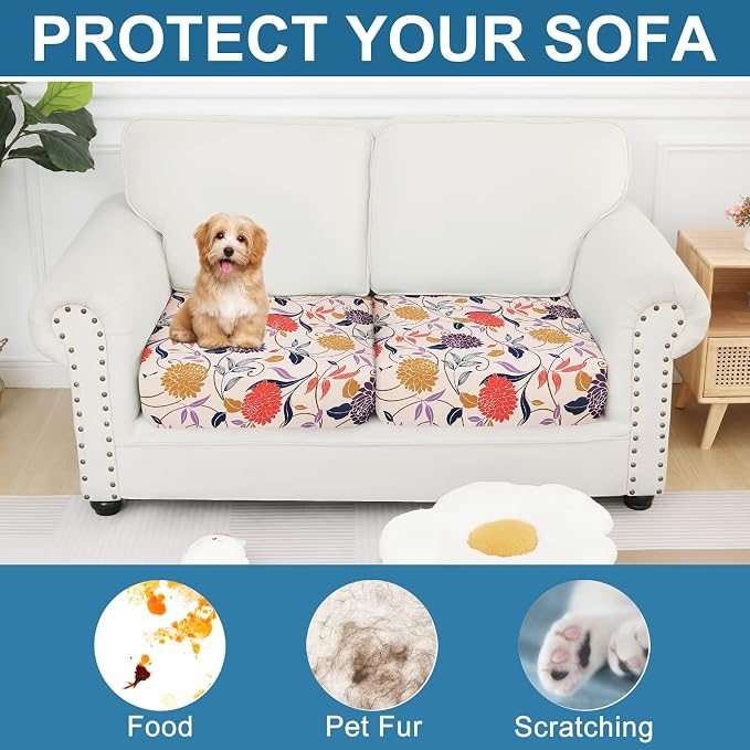 Smiry Printed Couch Cushion Covers, Stretch Soft Couch Covers - Image 7