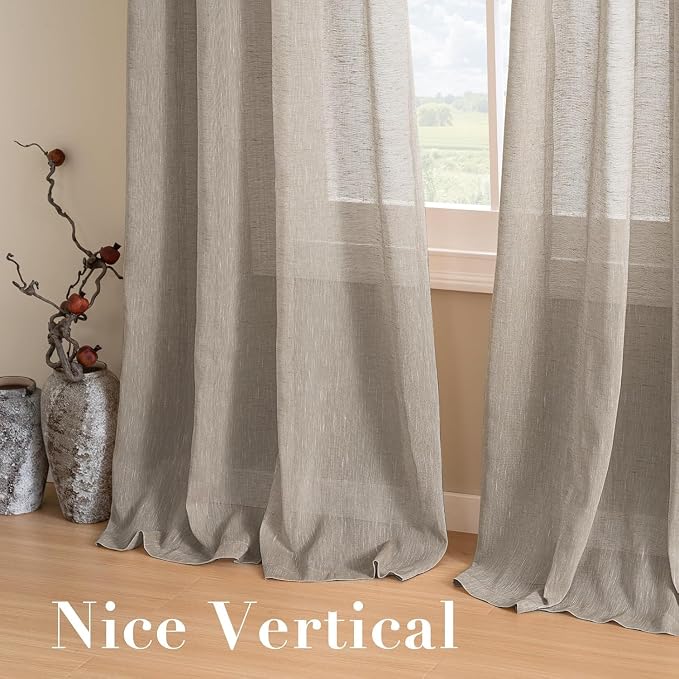 H.VERSAILTEX Linen Curtains Flax Linen Blended Curtain Panels - Image 7