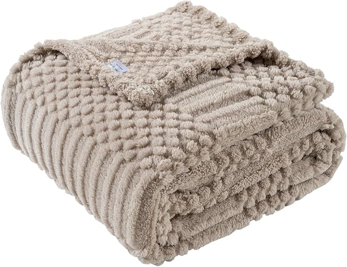 60x80 Inch Brown Twin Blanket by Unknown