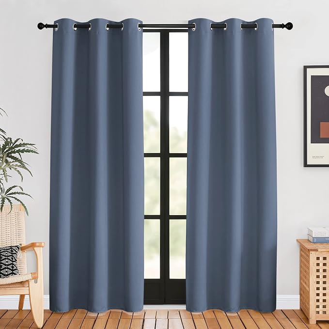NICETOWN Blackout Curtains for Bedroom, Stone Blue, 42-inch Wide x 80-inch Long by NICETOWN