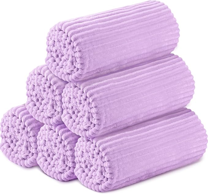Buryeah 6 Pcs Flannel Throw Blanket Bulk 50 x 60 in Sleepover Blanket Outdoor by Buryeah
