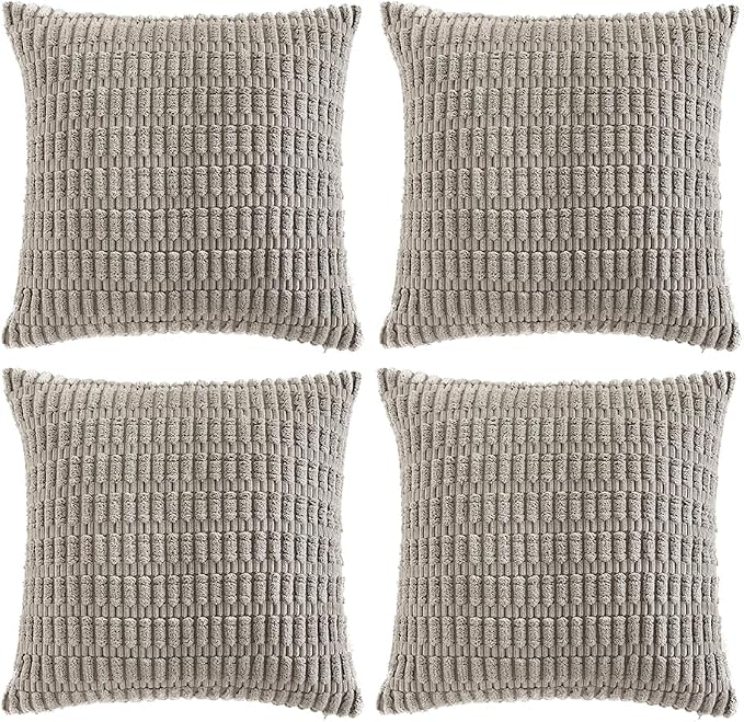 Fancy Homi 4 Packs Grey Decorative Throw Pillow Covers 24x24 Inch by Fancy+Homi
