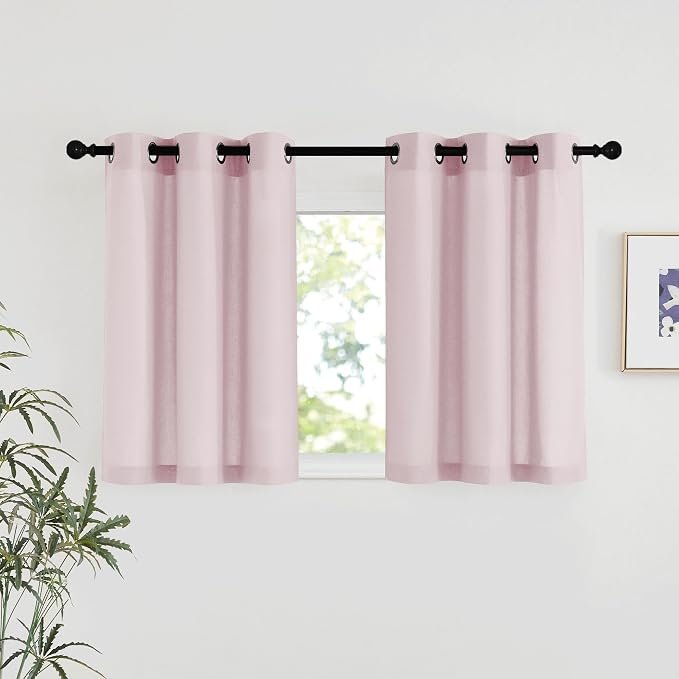 NICETOWN Blush Pink Linen Curtains by NICETOWN
