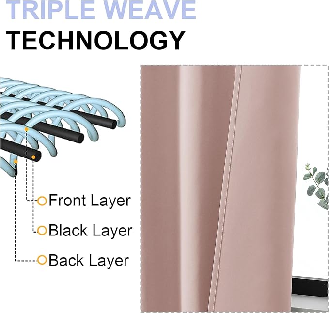 Simplebrand Ava Blush Blackout Curtains - Image 5