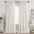 Cream Linen Back Tab Curtains 84 Inch Length by Nanspring