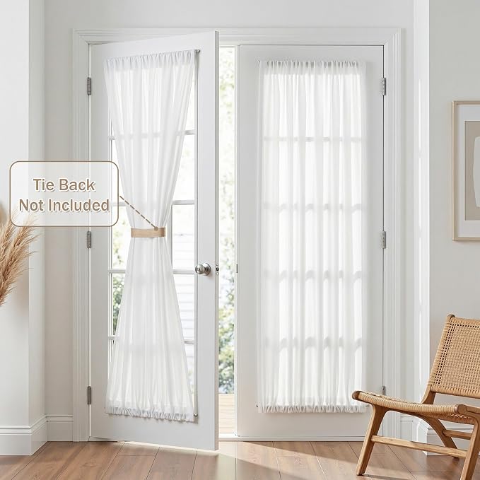 MYSKY HOME White French Door Curtains - Image 2