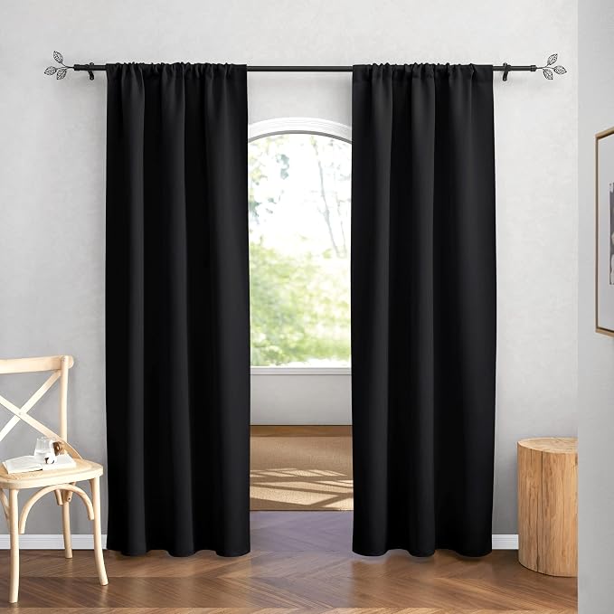 RYB HOME Blackout Curtains for Bedroom 84 inches Long 2 Panels Set, Privacy - Image 2