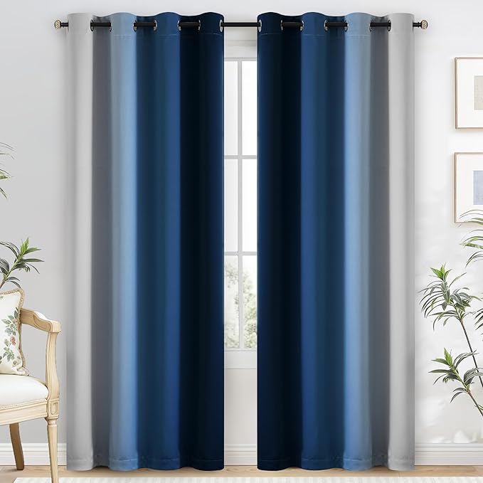 Yakamok 100% Blackout Curtains 63 Inch Length 2 Layers, Light Blocking Thermal - Image 2