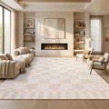 GarveeHome Beige Checkered Rug 6x9 Area Rugs Living Room Checkerboard Rug | by GarveeHome