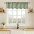 OVZME Green Valance for Windows, Light Filtering Faux Linen Textured Small by OVZME