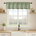 OVZME Green Valance for Windows, Light Filtering Faux Linen Textured Small by OVZME