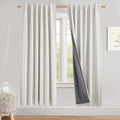 NICETOWN 100% Blackout Curtains 72 inch Long 2 Panels, Linen Blend Thermal by NICETOWN