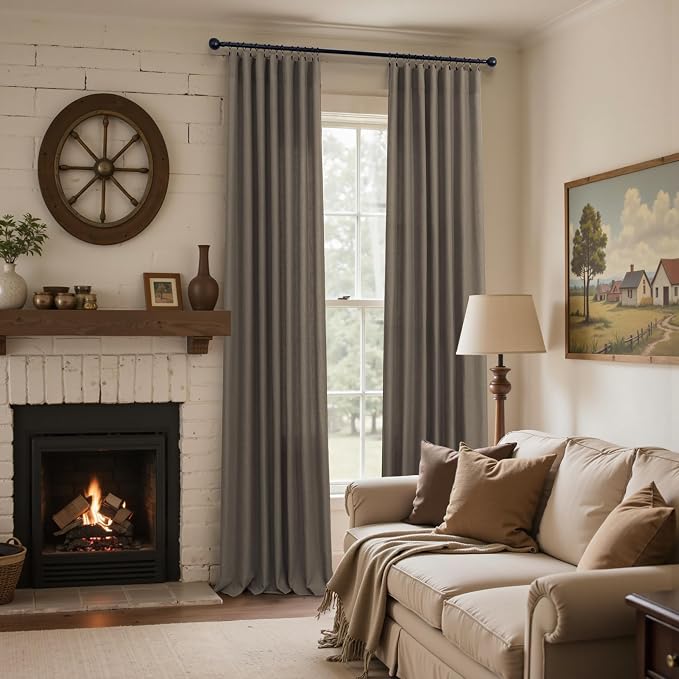 Chocolate Brown Curtains for Living Room 84 Inch Length 2 Panels Set Light - Image 6