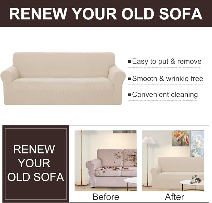 U-NICE HOME Oversized Stretch Loveseat Couch Cover Sofa Covers Washable Sofa - Image 4