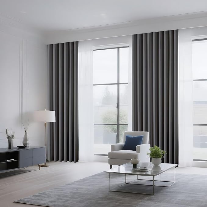 CUCRAF Light Grey Blackout Curtains 72 inch Length 2 Panels Set, Rod Pocket - Image 8