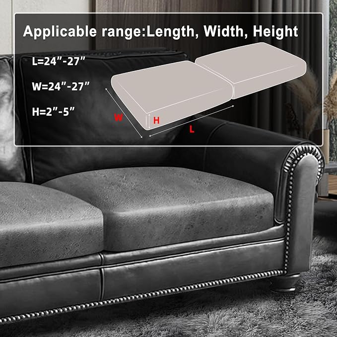 Leather Look Couch Cushion Covers Sofa Seat Slipcovers Sets Couches Furniture - Image 3