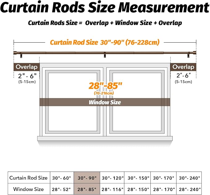 GEEBOBO 2 Pack Bronze Curtain Rods - Image 5