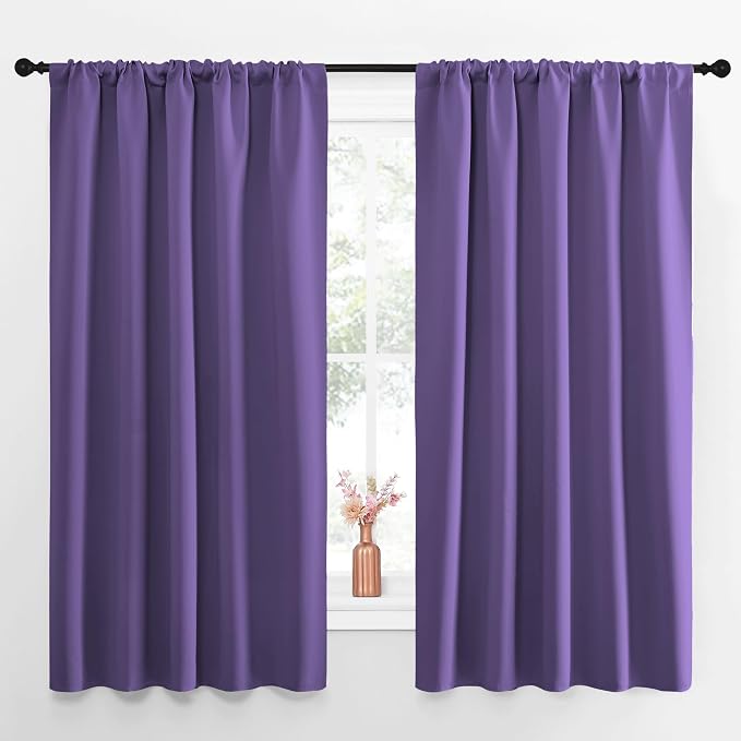NICETOWN Blackout Curtains for Living Curtains, Lilac Purple, 52 by 63 Inch by NICETOWN