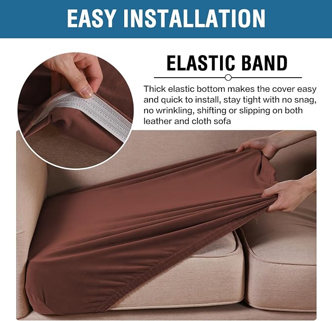 H.VERSAILTEX Velvet Stretch Couch Cushion Cover Plush Cushion Slipcover - Image 4