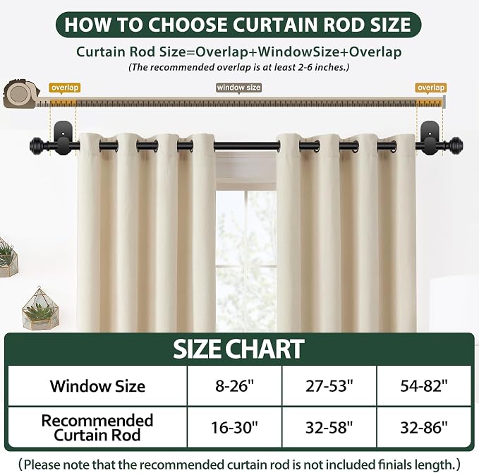 KAMANINA Curtain Rods 2 Pack No Drilling - Image 7