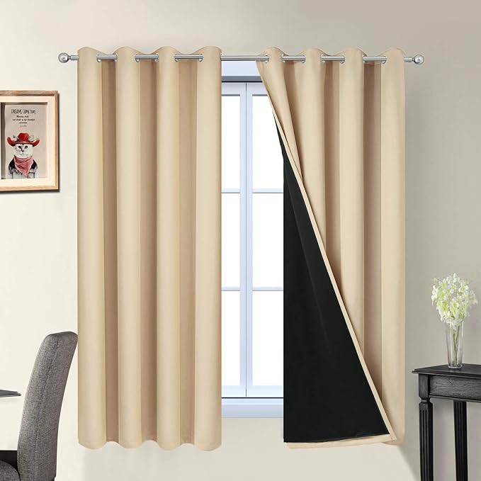 Yakamok Home Decor Thermal Insulated Full Blackout Drapes, 2-Layer Lined 100% by Yakamok