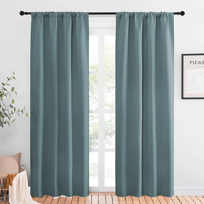 NICETOWN Greyish Blue Blackout Curtains Panels by NICETOWN