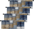 Emvency 4 Pack Valances Window Treatments, Abstract Modern Grey Brown Rustic by Emvency